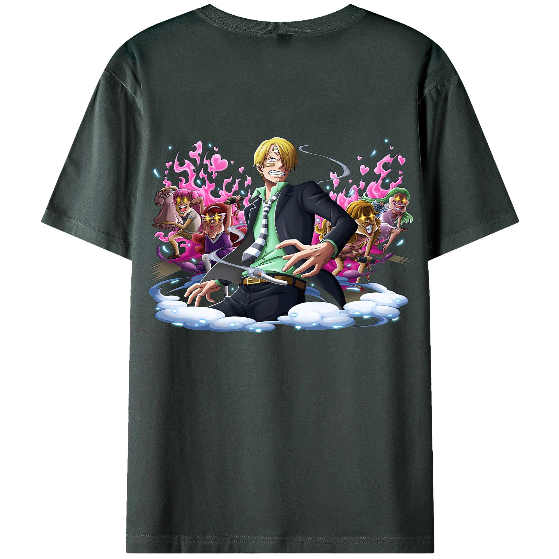（画像用） ワンピース サンジ ONE PIECE Sanji 綿100％ メンズ半袖Tシャツ（バックプリント） 通気性